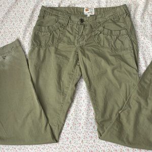 vintage 22 low rise flare cargo pants